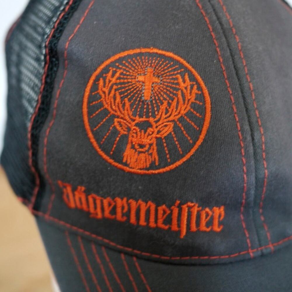 Genuine Jagermeister Embroidered Mesh Hipster TRUCKER HAT Cap One Size Adjust